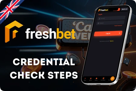 FreshBet login correct credentials check for UK players